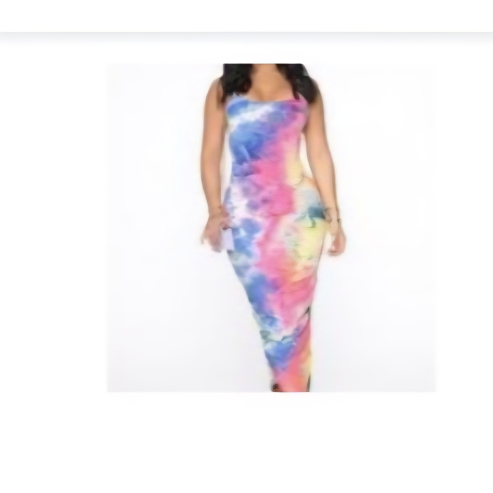 Fashion Nova Vibrant Tie-Dye Maxi Dress